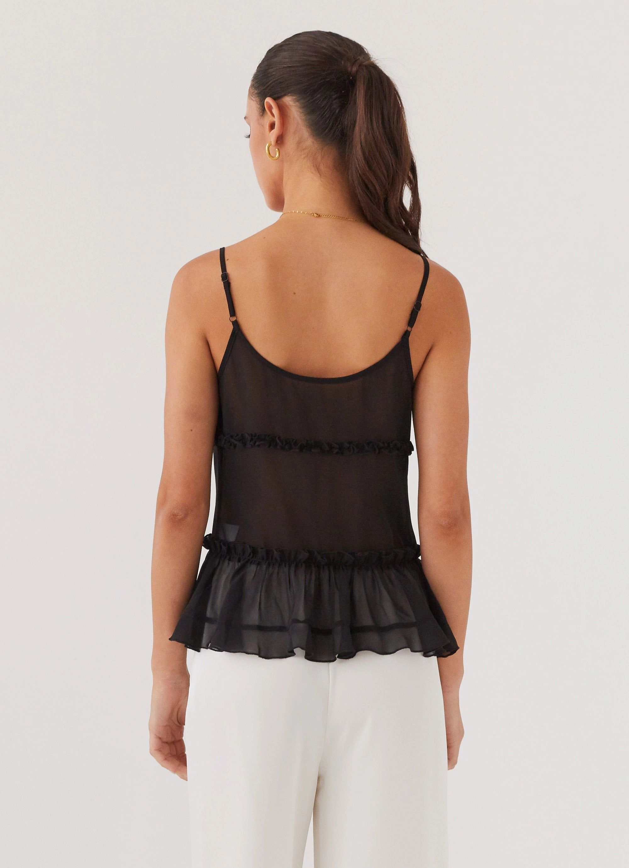 Got It Bad Frill Cami Top - Black ThermalRegulation