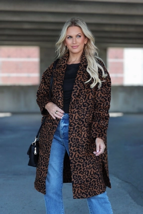 SlimFitAdaptation Durable Reinforced Elbows Animal Instinct Leopard Coat
