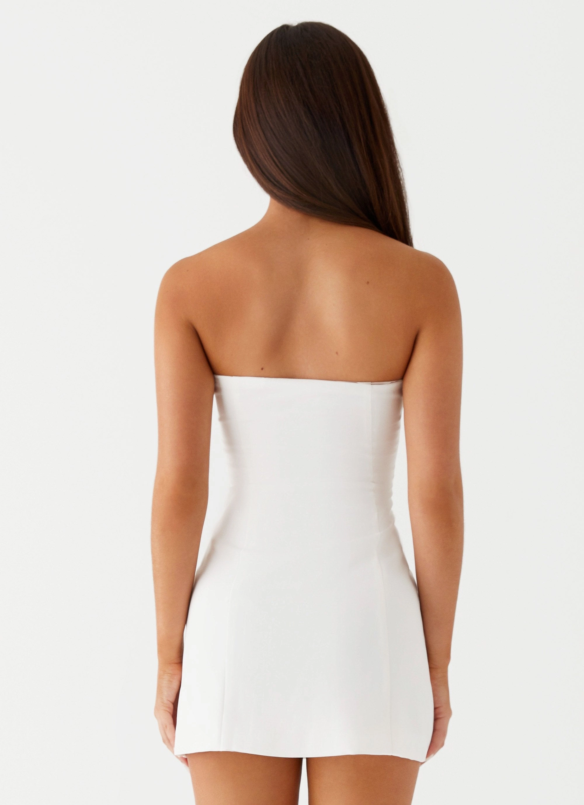 Easy and Effortless WrinkleResistantFinish Allora Strapless Mini Dress - White
