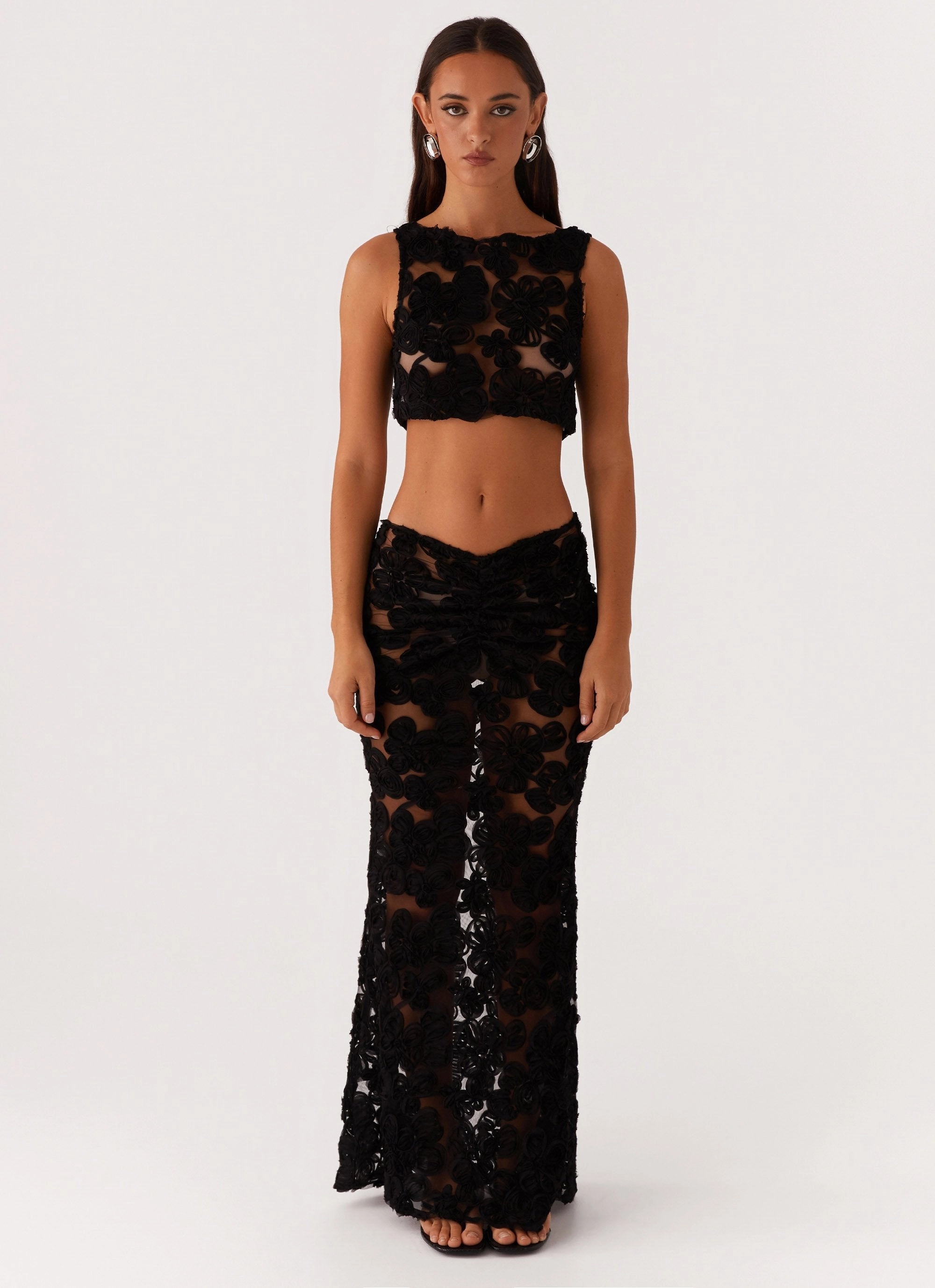 Fiorella Floret Top - Black MultiPocket Office Wear