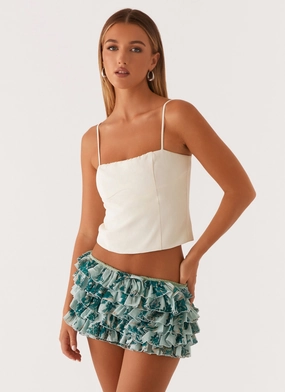 Entertain Me Bloomer Shorts - Cloud Nine Floral Fashionable Look Slim Look Fit