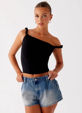 HighRise Fit Frida Denim Shorts - Vintage Wash Blue Frida Denim Shorts - Vintage Wash Blue Office Wear