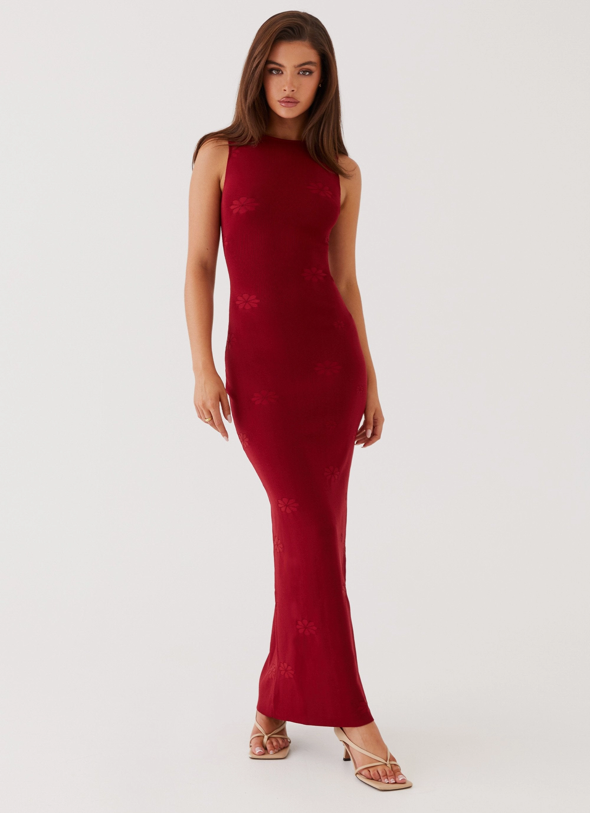 Stylish Choice Holly Knit Maxi Dress - Red