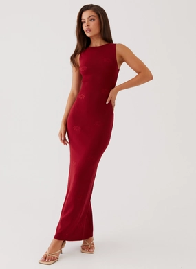 Holly Knit Maxi Dress - Red Flexible Comfort Holly Knit Maxi Dress - Red Fashion-Forward Fit Date night