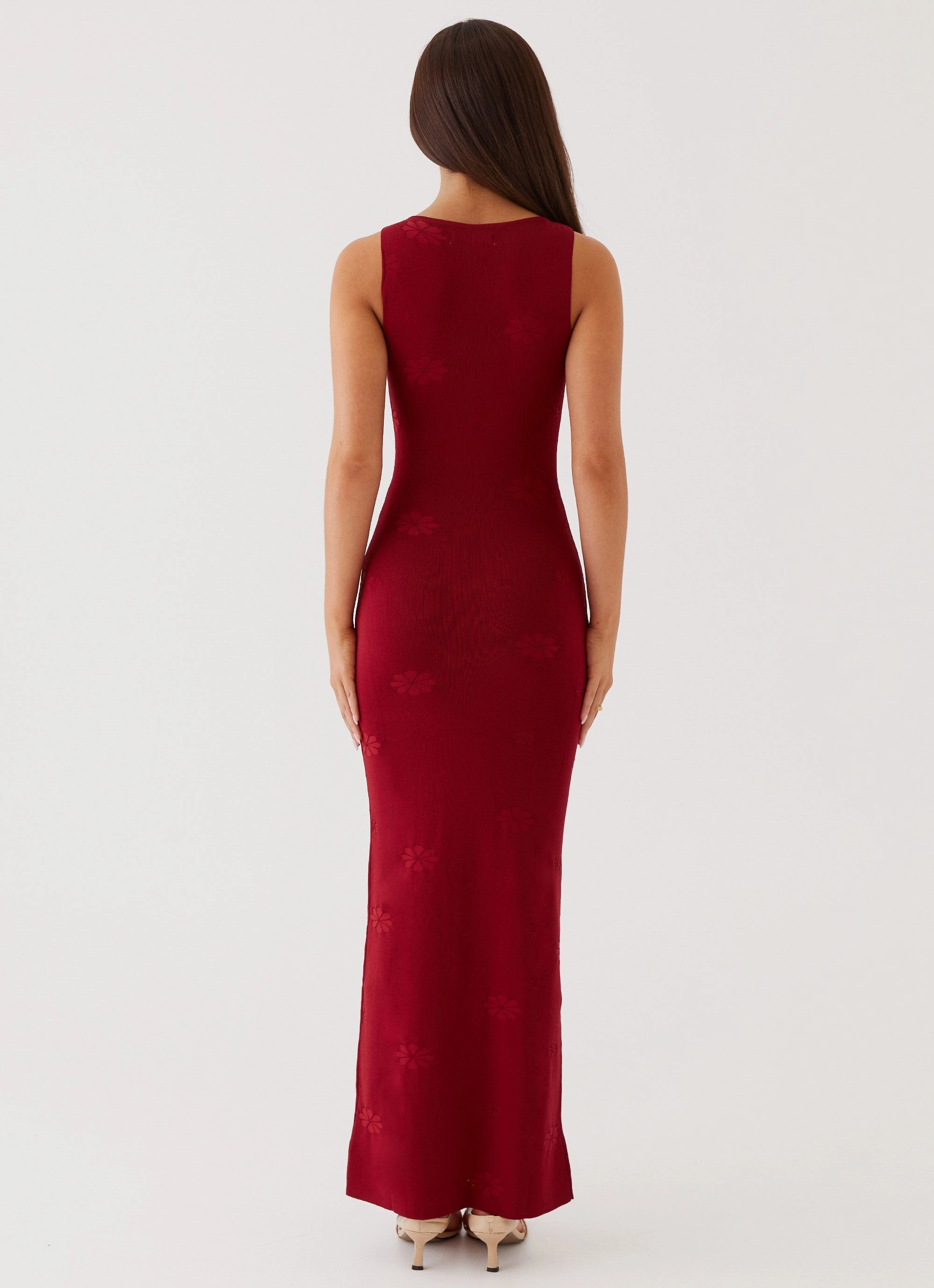 Holly Knit Maxi Dress - Red Luxe Fabric
