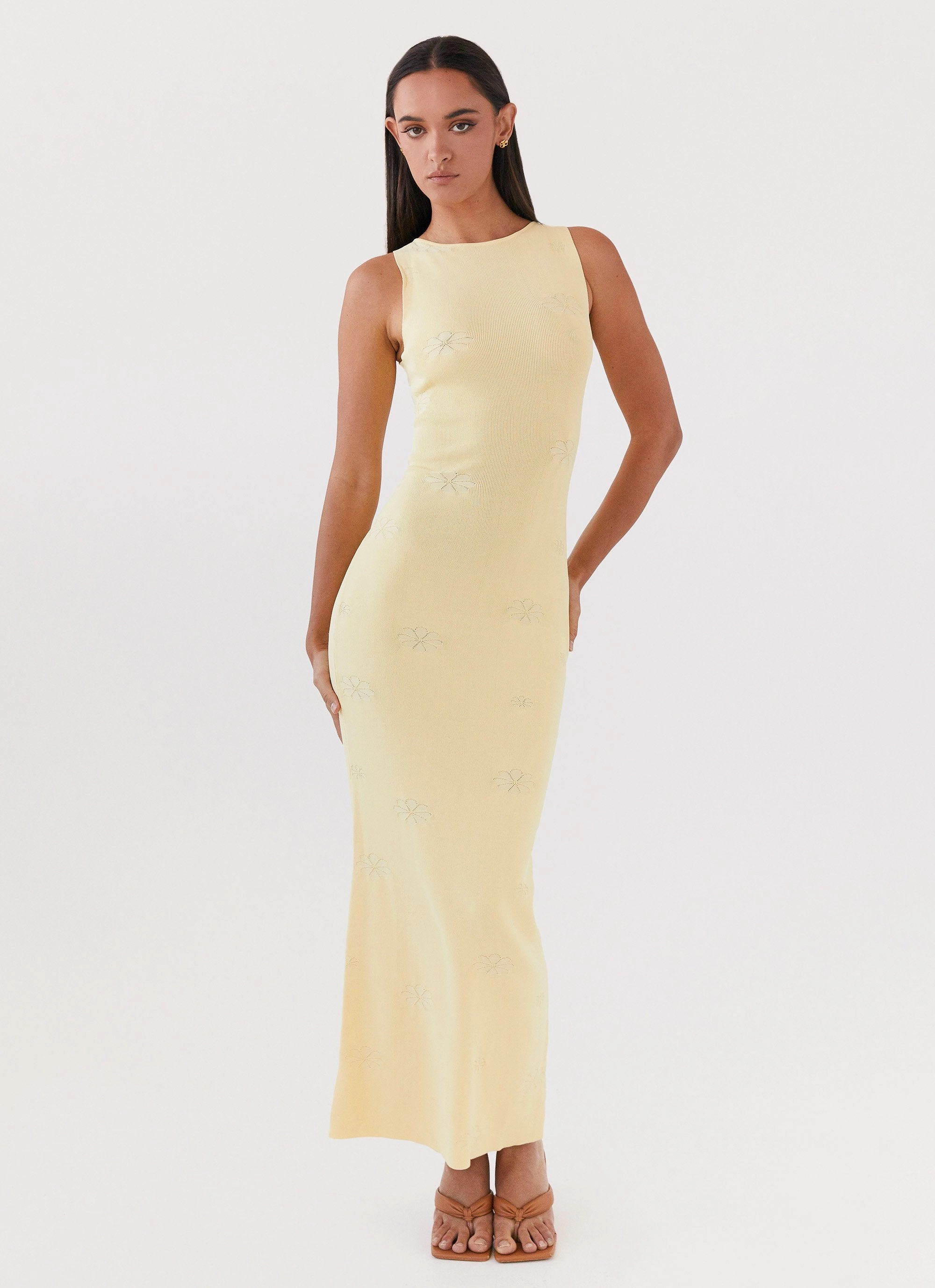 Polished Design Holly Knit Maxi Dress - Yellow