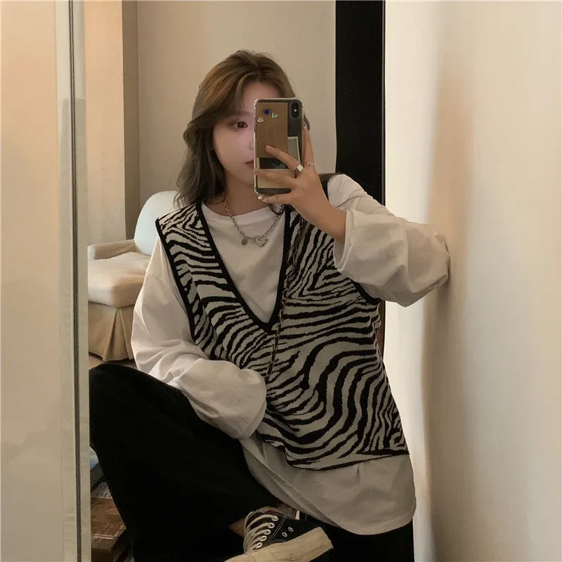 Hong Kong Vintage Tank Top Vest Women Outdoor Trendy V-Neck Tops Outerwear