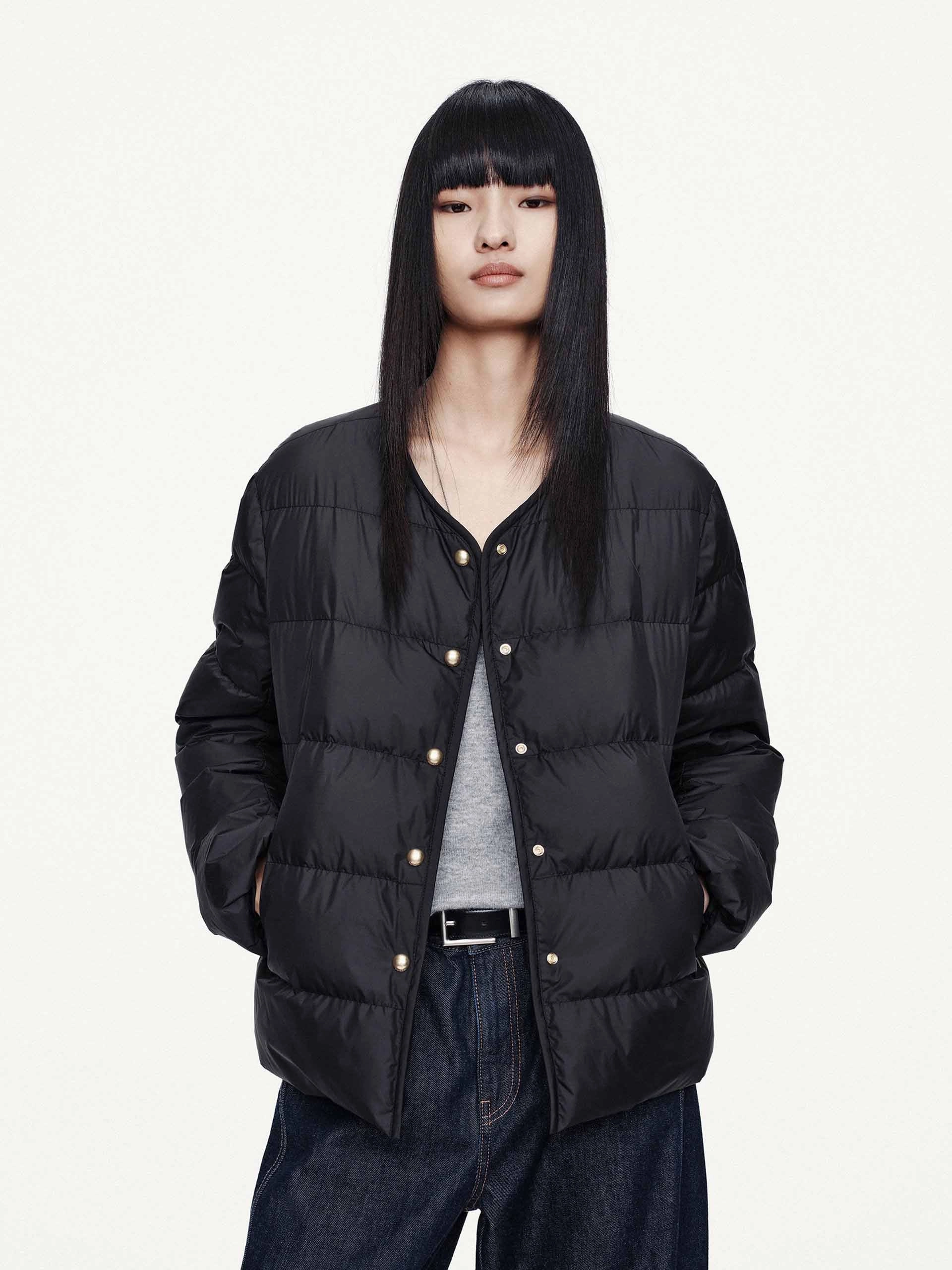 Hooded Layered Down Jacket