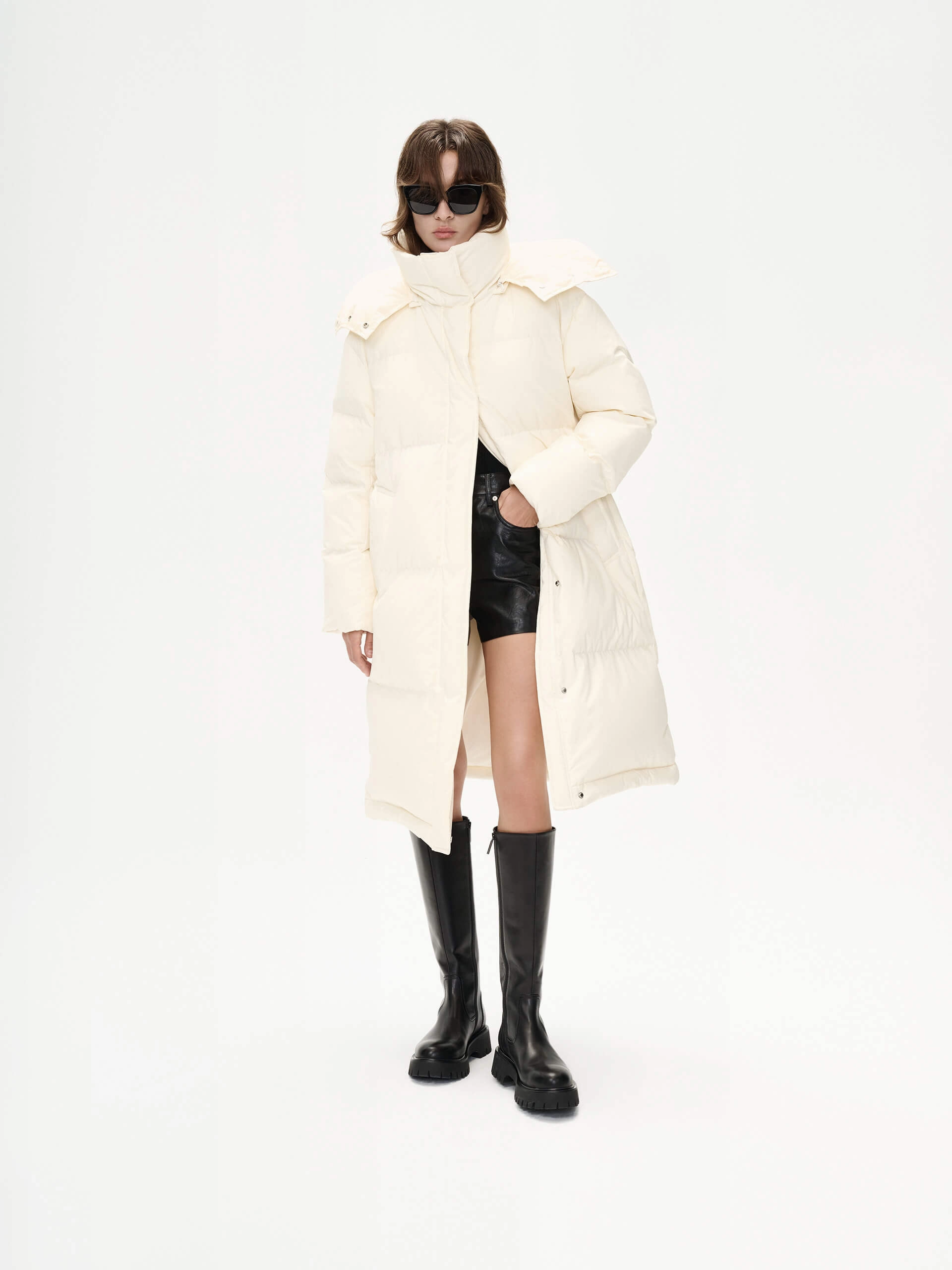 Hooded Quilted Down Coat