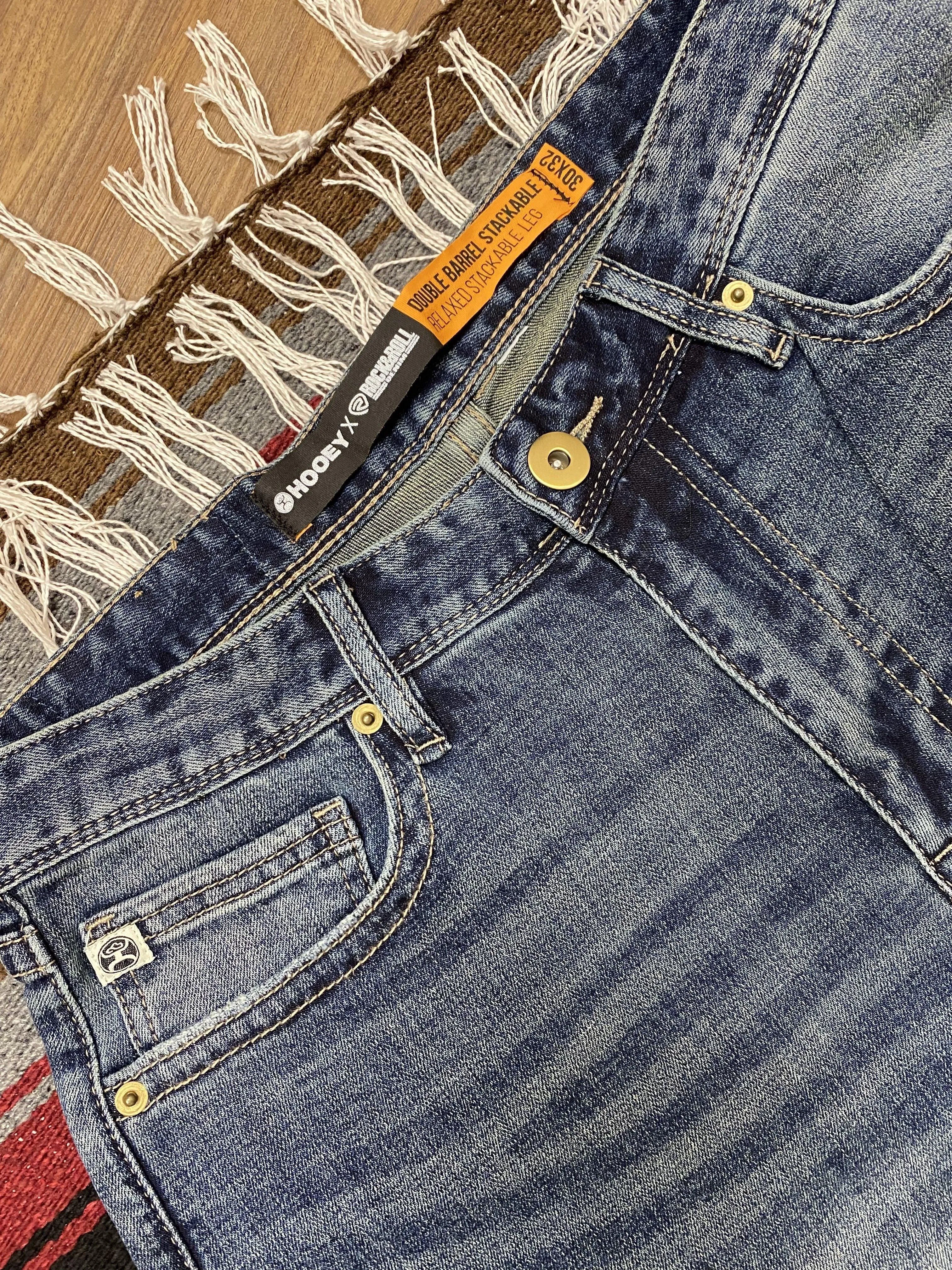 Hooey by Rock & Roll Cowboy Men's Reflex Double Barrel Relaxed Fit Stackable Bootcut Jean MTB1805