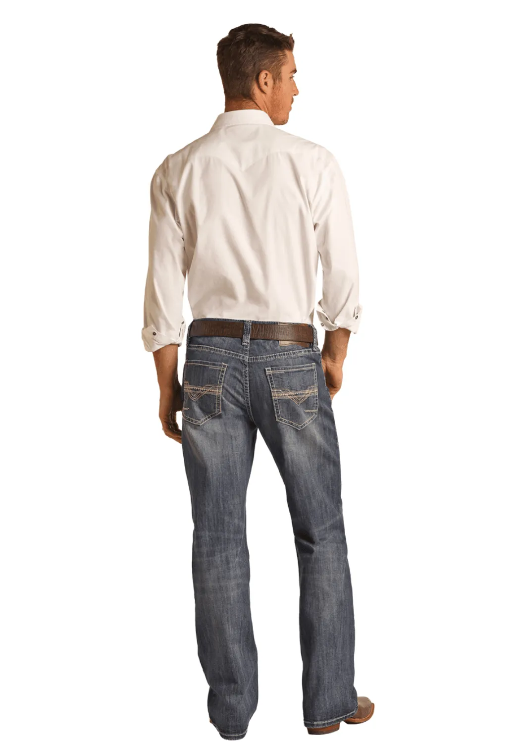Hooey by Rock & Roll Cowboy Men's Reflex Double Barrel Relaxed Fit Stackable Bootcut Jean RRMD0DR0L2