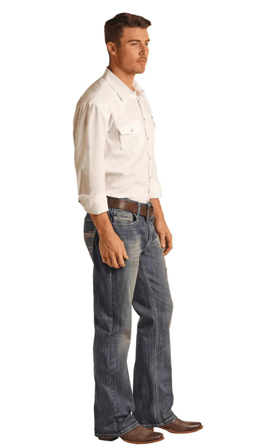 Hooey by Rock & Roll Cowboy Men's Reflex Double Barrel Relaxed Fit Stackable Bootcut Jean RRMD0DR0L2
