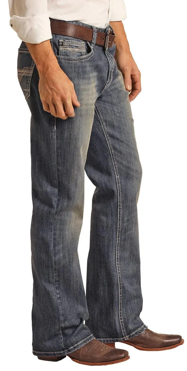 Hooey by Rock & Roll Cowboy Men's Reflex Double Barrel Relaxed Fit Stackable Bootcut Jean RRMD0DR0L2