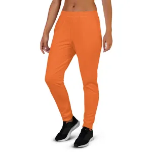 Hot Orange Women's Joggers, Solid Color Premium Slim Fit Soft Sweatpants-Made in EU