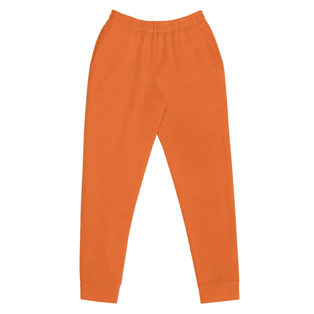 Hot Orange Women's Joggers, Solid Color Premium Slim Fit Soft Sweatpants-Made in EU