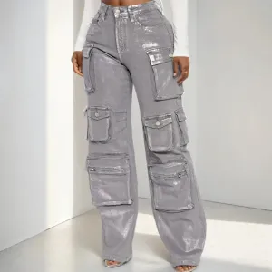 Hot Silver Denim Jeans