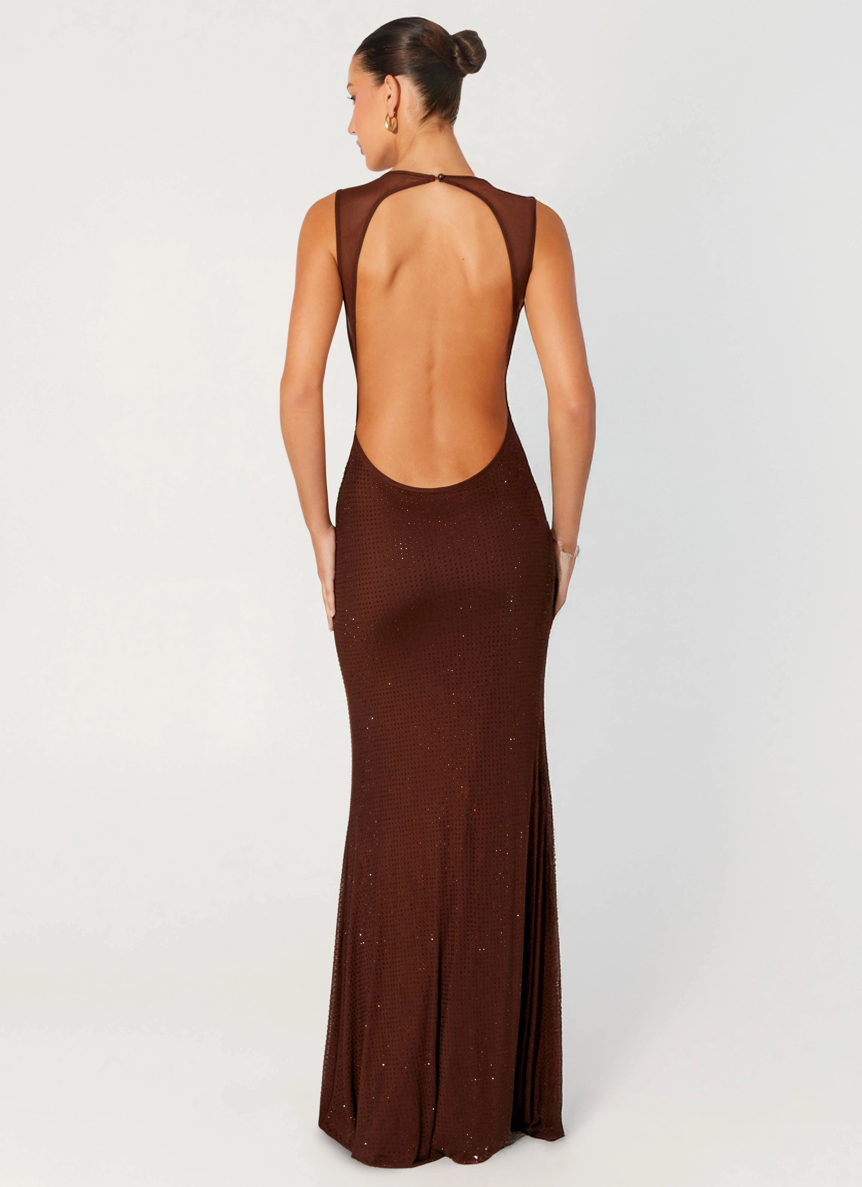 Hot Sequins Maxi Dress - Chocolate Boho Mood