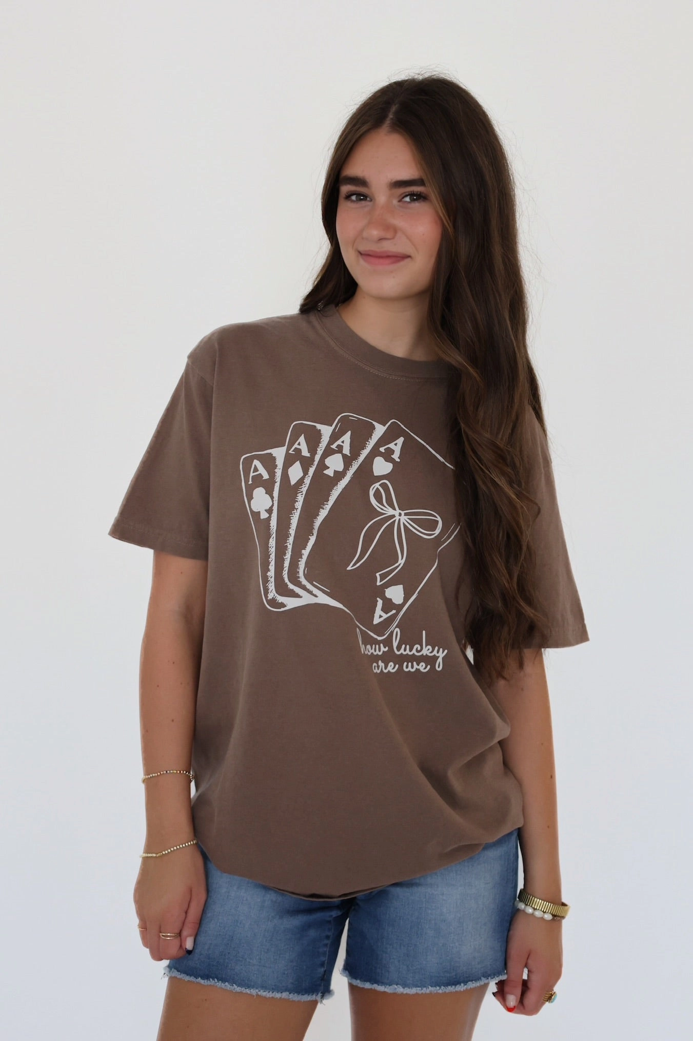 DoubleLayeredShoulders How Lucky Are We Tee