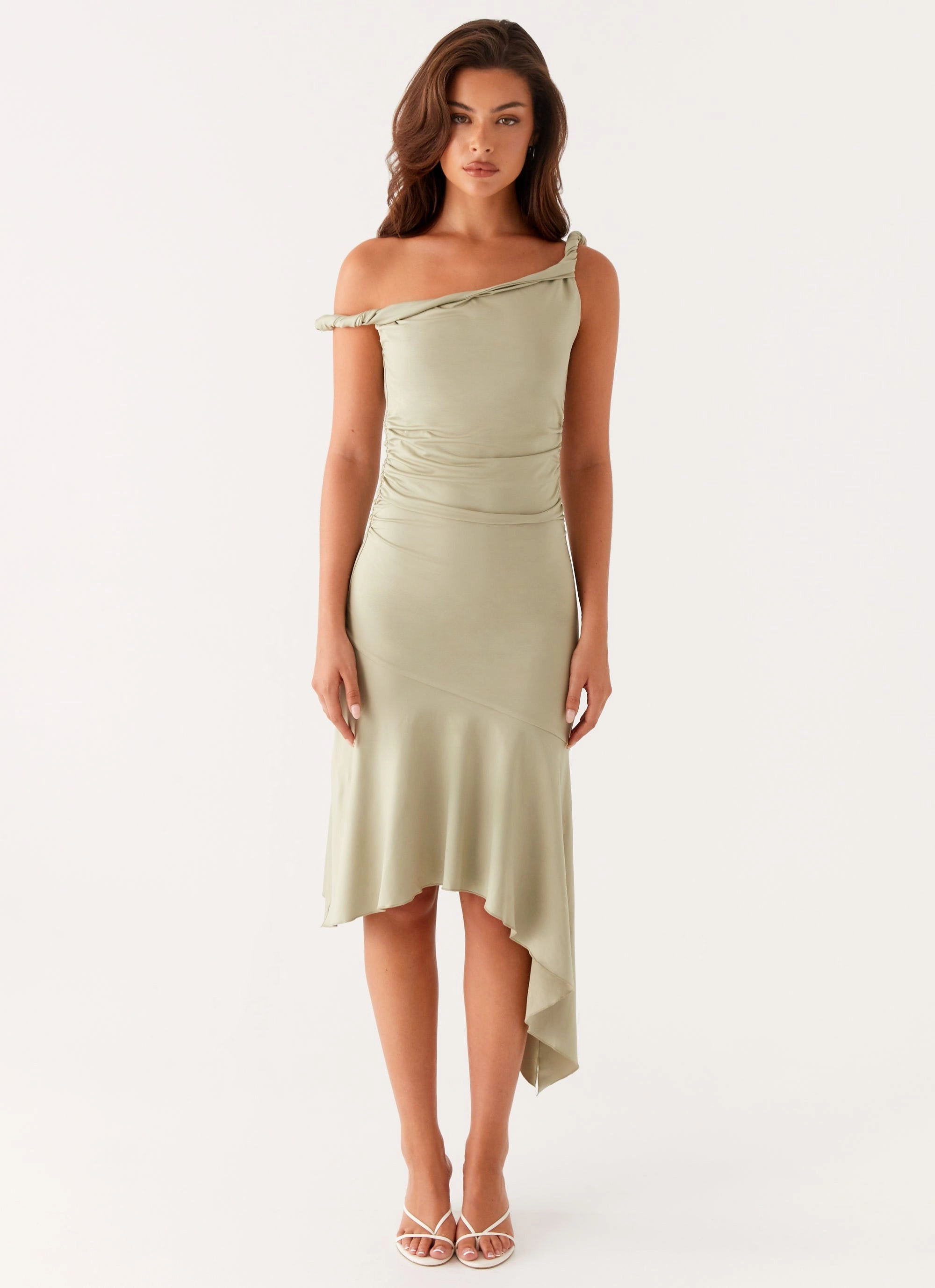 Fall Ready Cozy and Comfortable Huntah Midi Dress - Sage