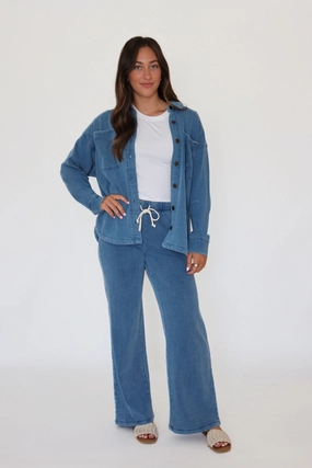 Hunter Knit Denim Pant - Vintage Indigo NoSlip Grip Design HiddenStoragePocket Hunter Knit Denim Pant - Vintage Indigo