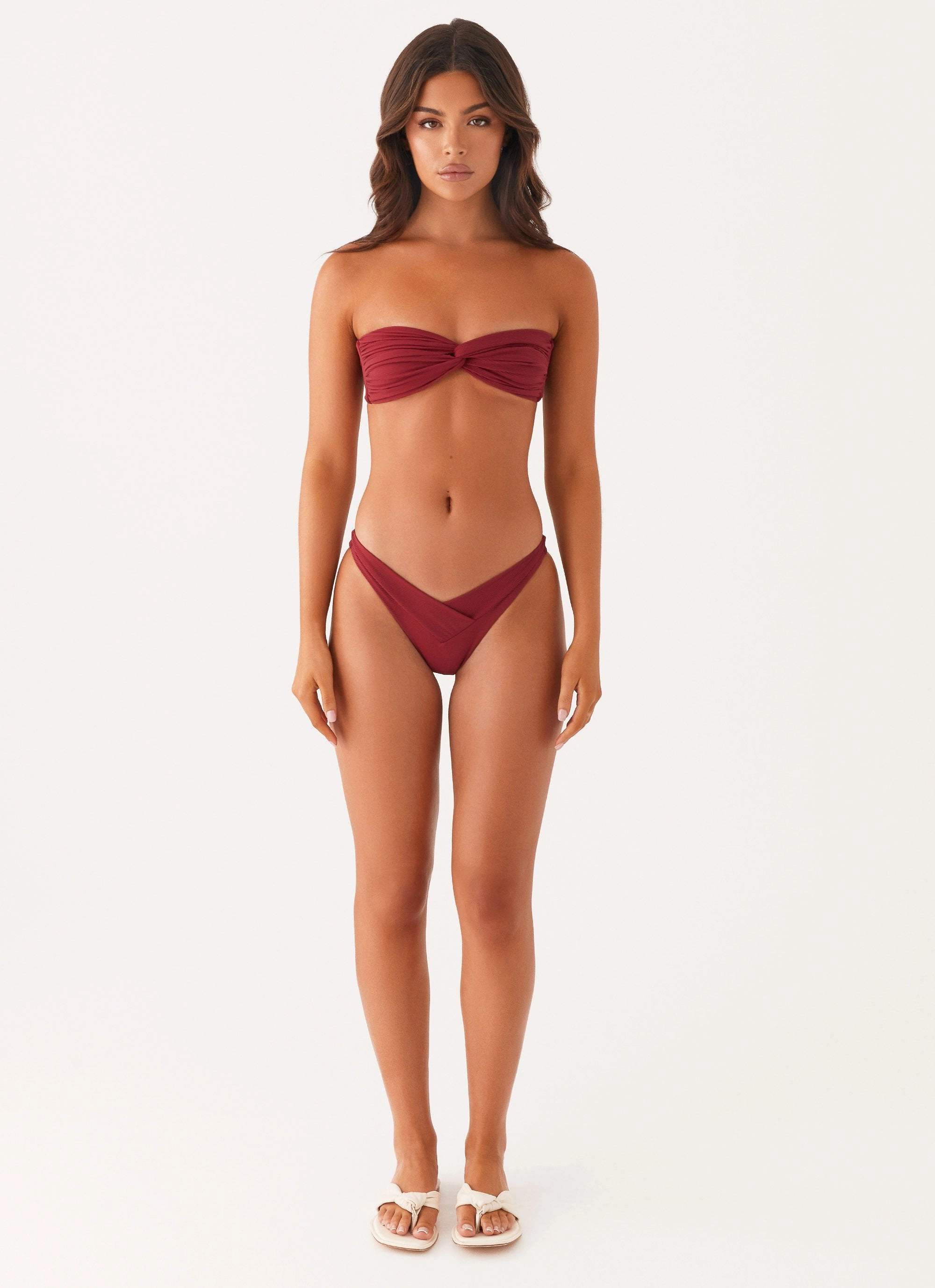 Vibrant Colors Delta Bandeau Bikini Top - Mulberry