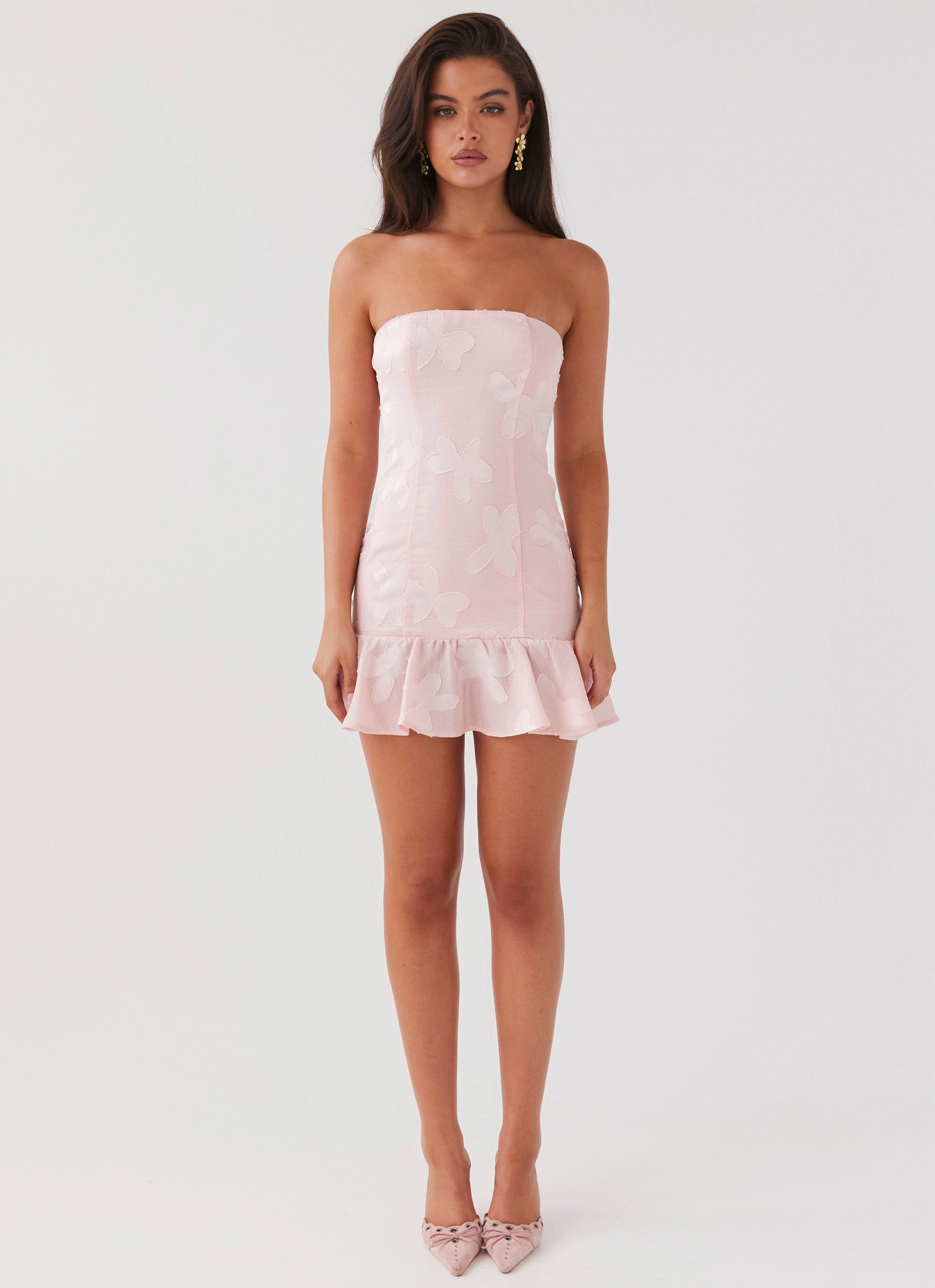 Capsule-Wardrobe Young Heart Mini Dress - Pink Petal