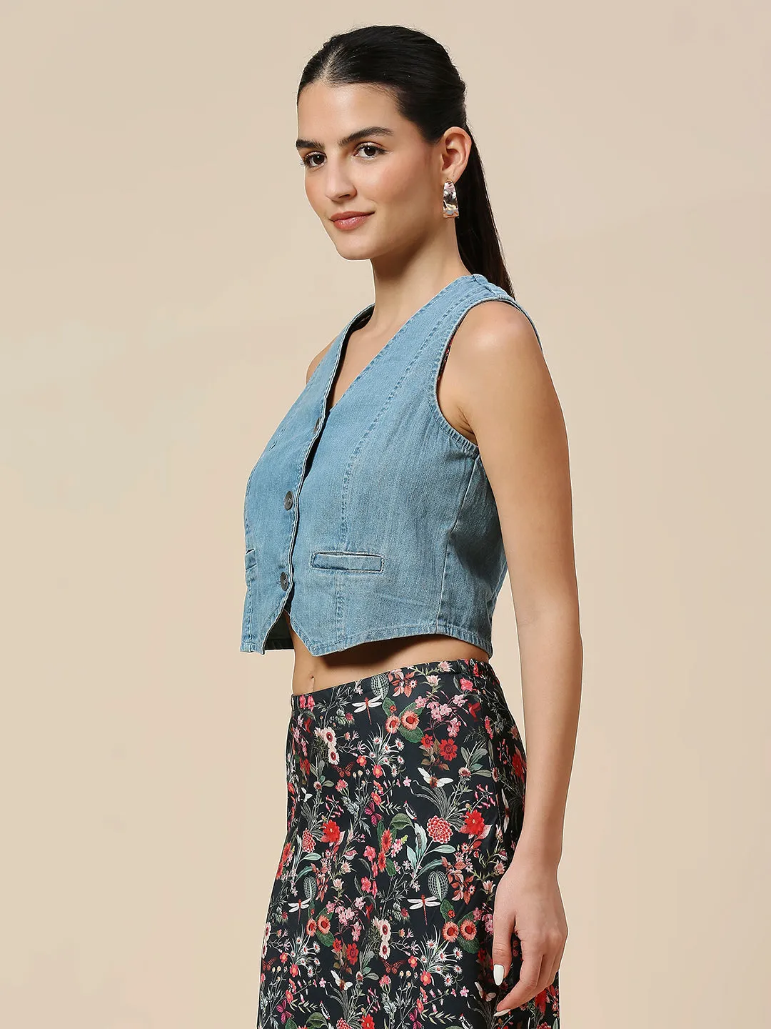 ICE WASH DENIM WAISTCOAT