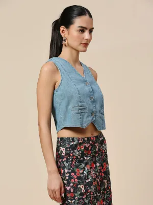 ICE WASH DENIM WAISTCOAT