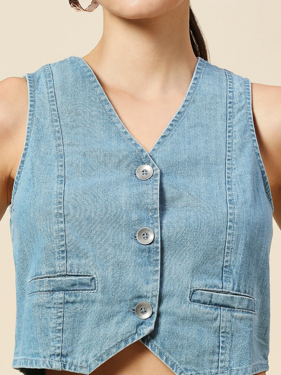 ICE WASH DENIM WAISTCOAT