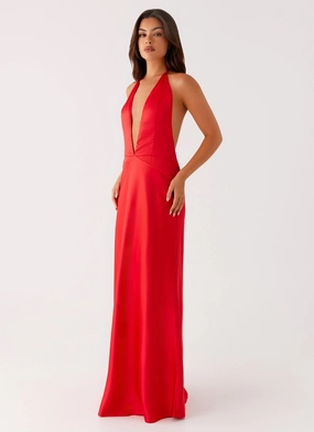 Quick-Dry Idol Maxi Dress - Red