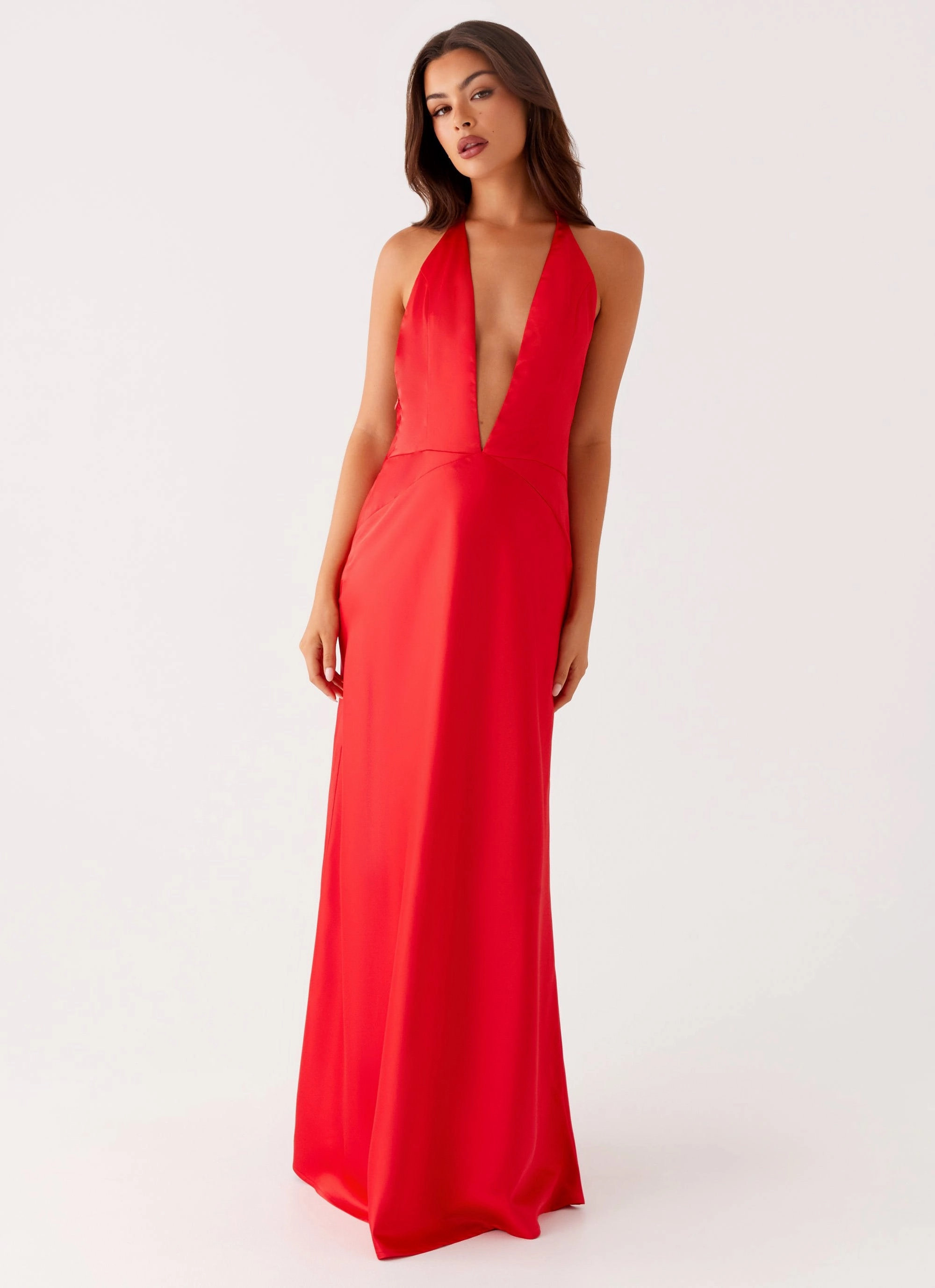 Fall Piece Idol Maxi Dress - Red