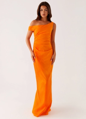 Ignite Maxi Dress - Orange Sleek Design Fit Ignite Maxi Dress - Orange Fresh Fit Refined Line