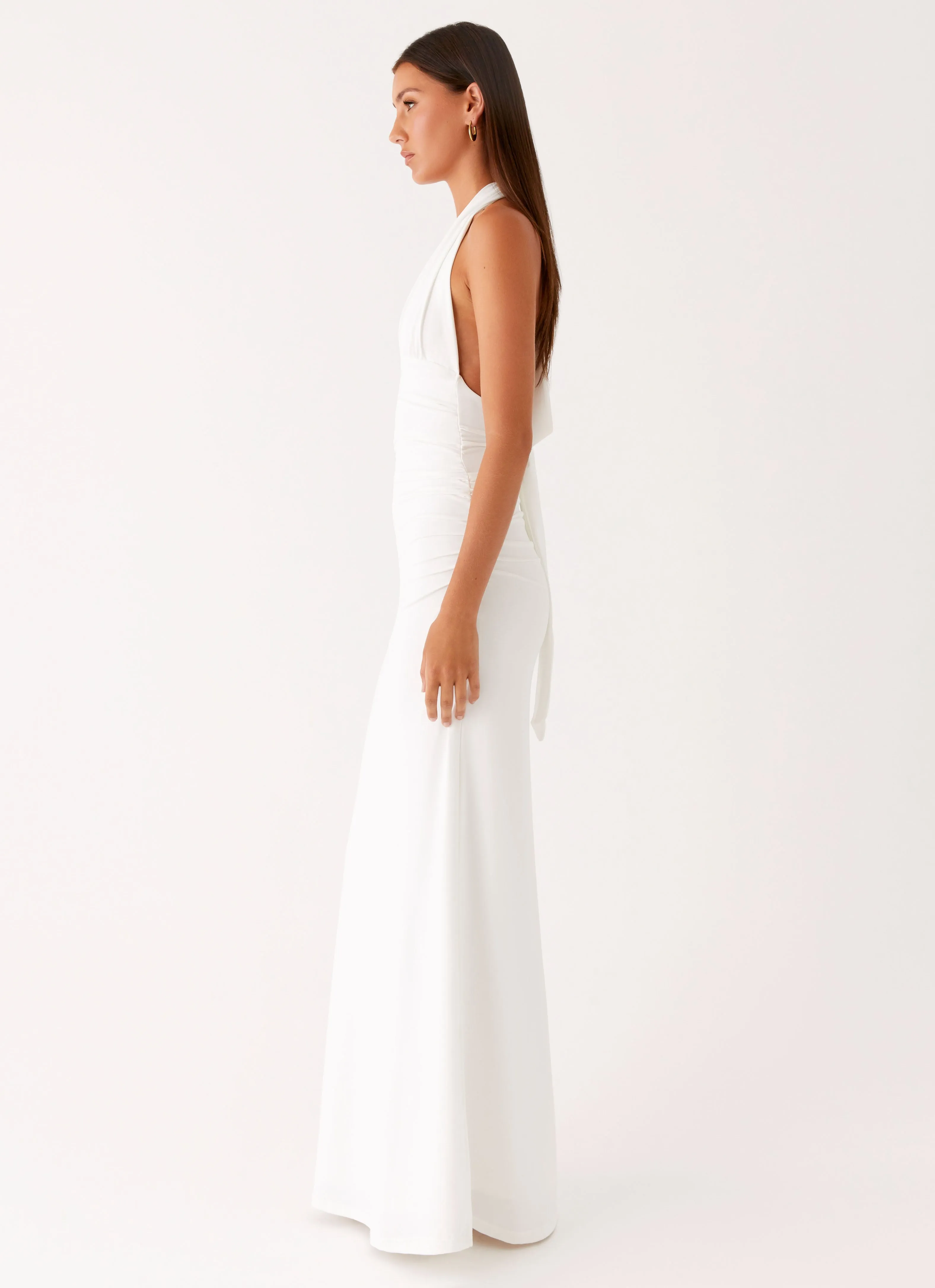 Ilaria Halter Maxi Dress - White Country Charm Wardrobe Staple