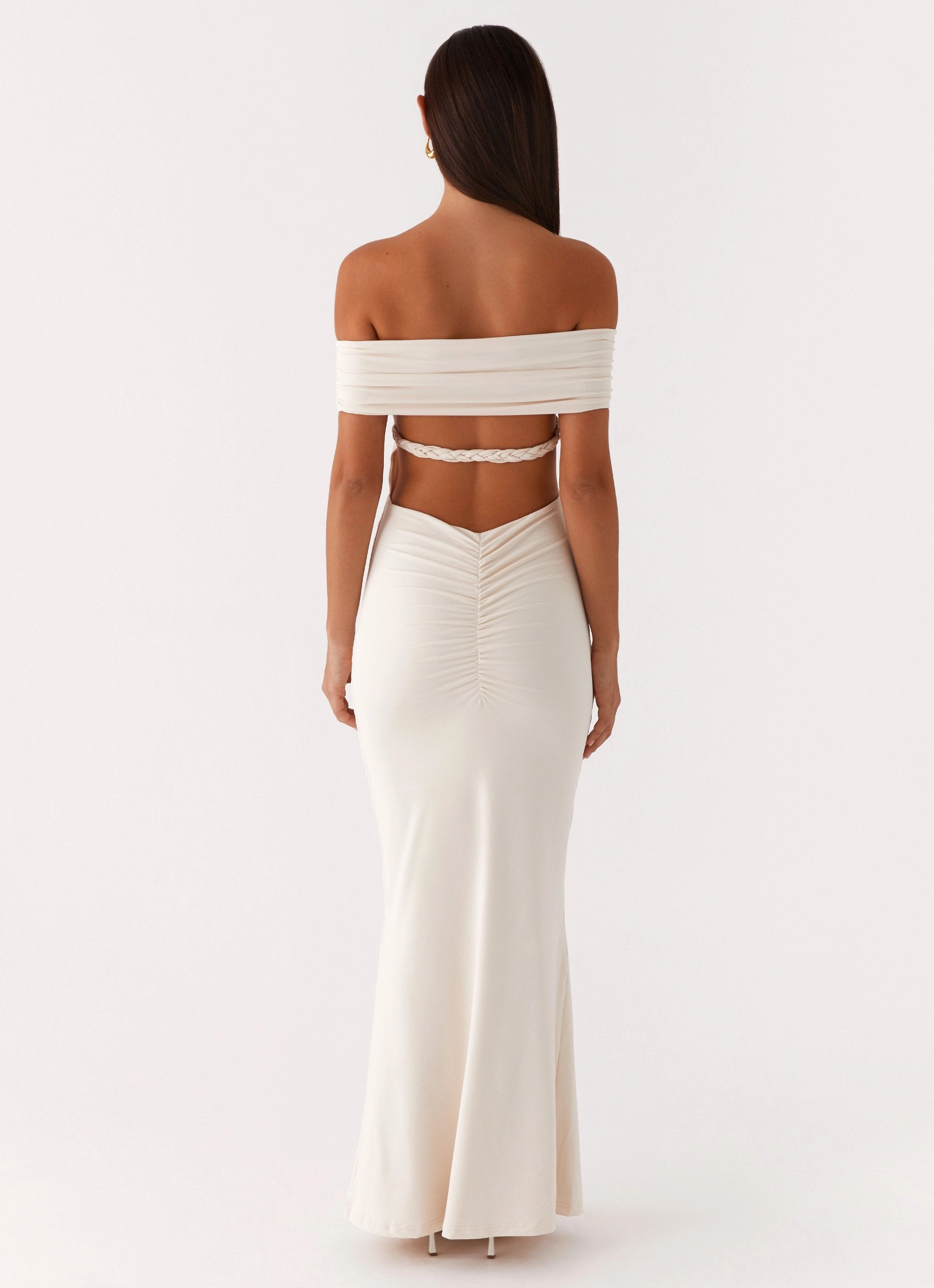 Illusion Maxi Dress - Ivory Party Safe Flawless Construction