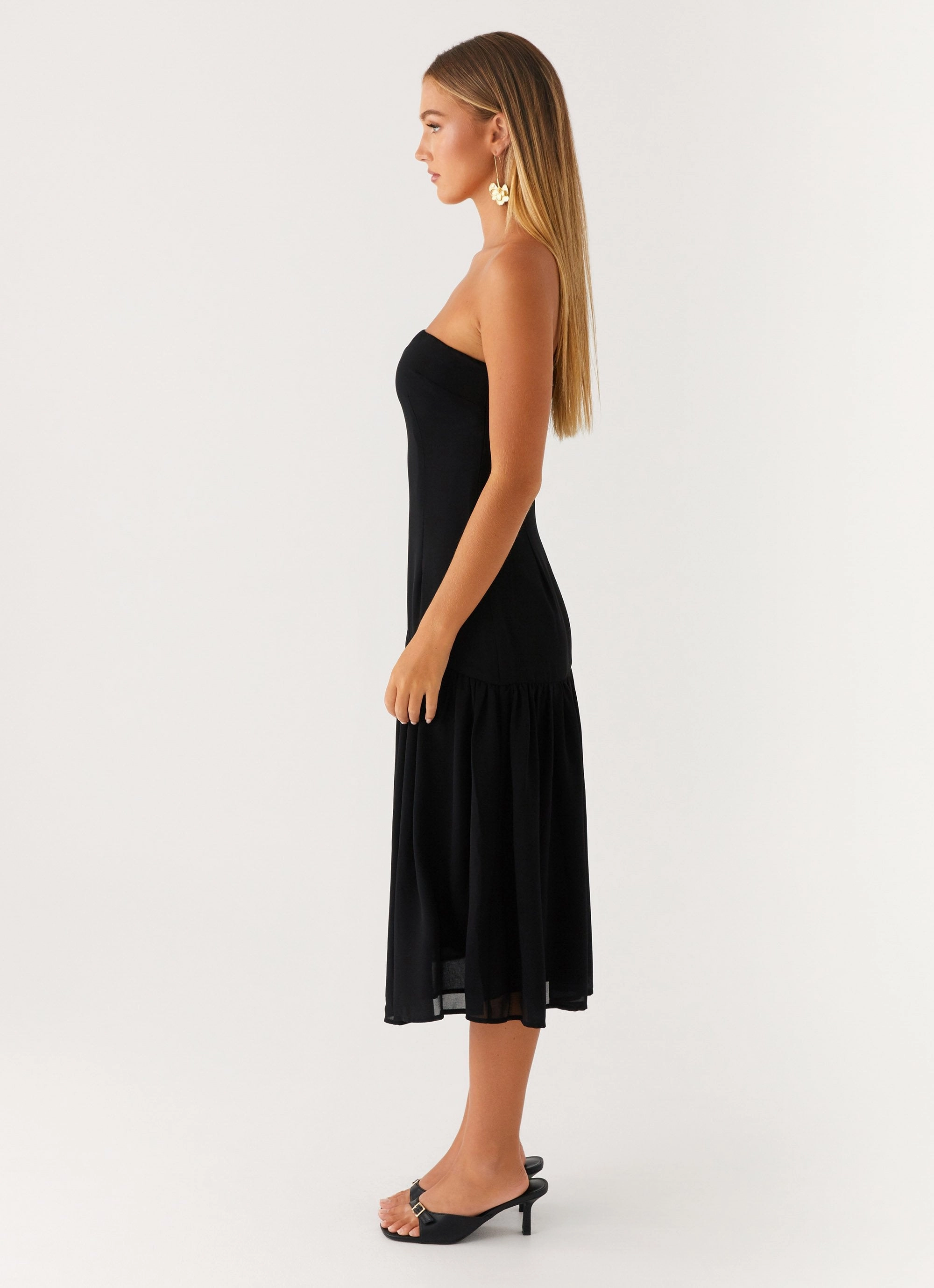 Imagination Strapless Midi Dress - Black Work Vibes