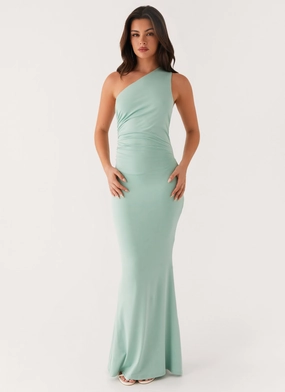Imagine This One Shoulder Maxi Dress - Mint Beach Wear Imagine This One Shoulder Maxi Dress - Mint urban vibe Airy Layer