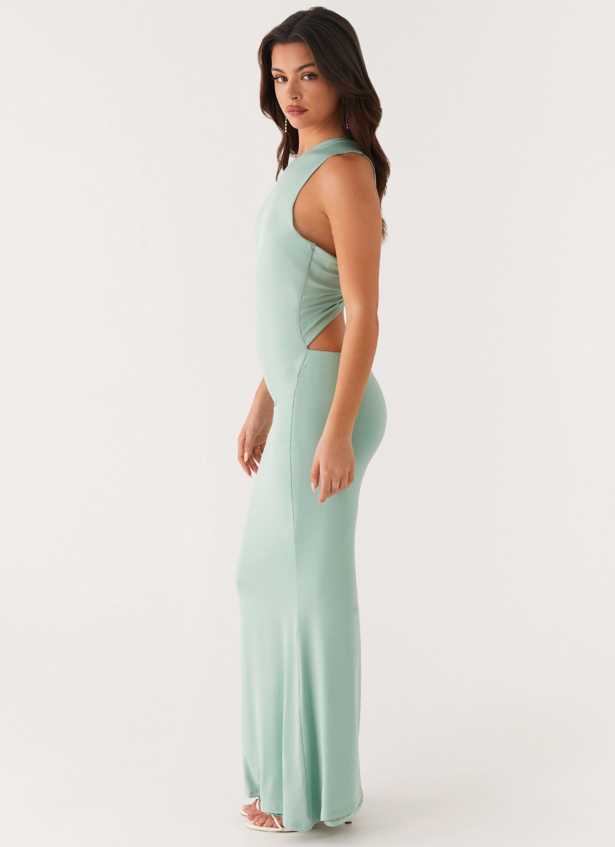 Wave Soft summer look Imagine This One Shoulder Maxi Dress - Mint