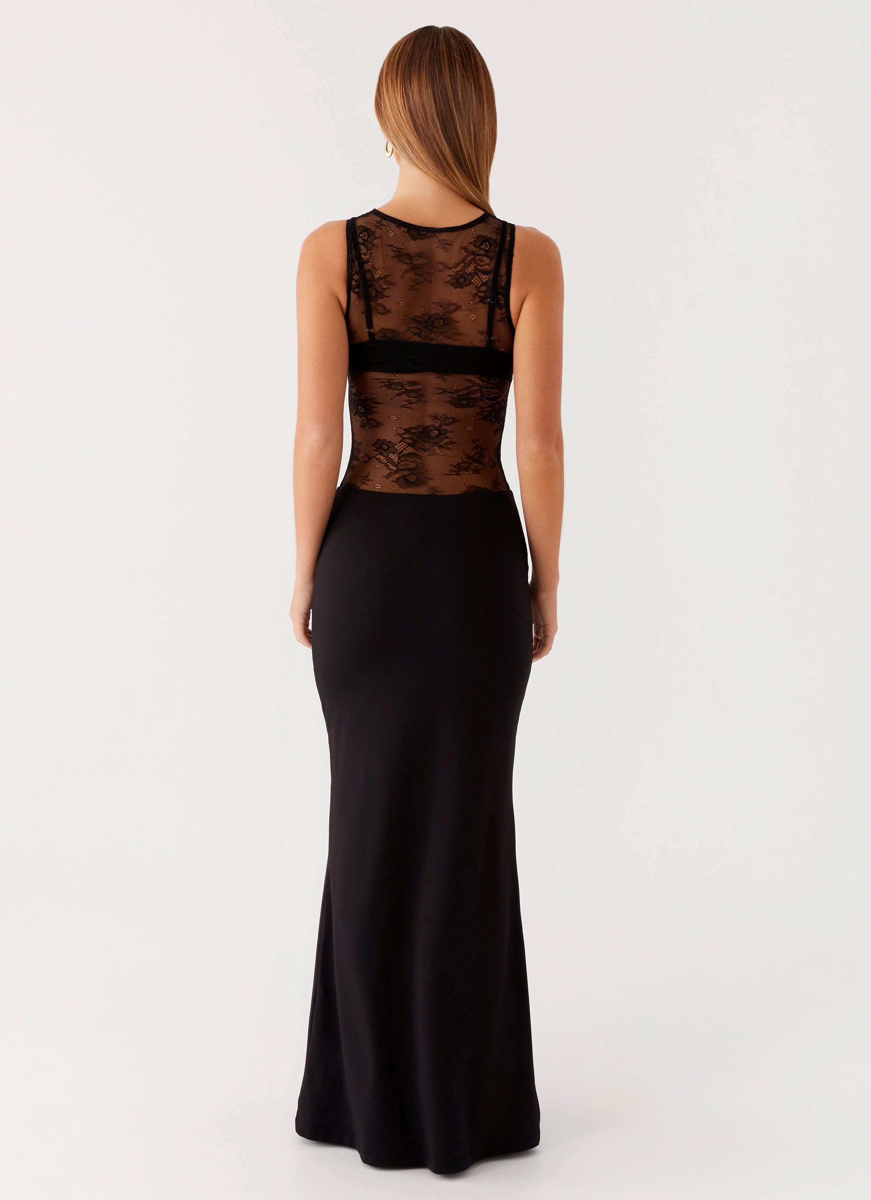 Sophisticated Vibe Imperial Maxi Dress - Black