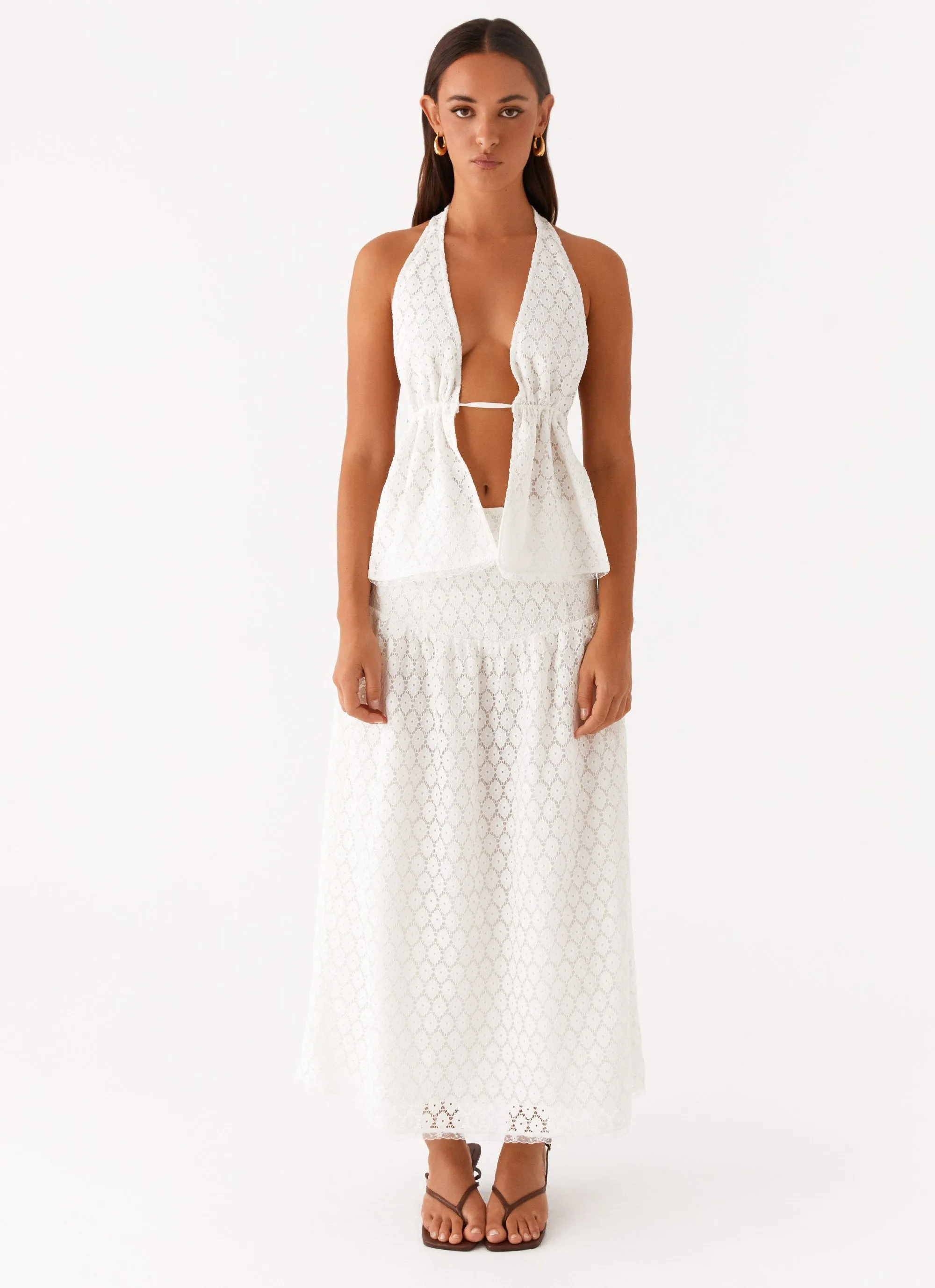 Indiana Corset Midi Skirt - White Creative Look