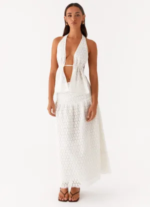 Indiana Corset Midi Skirt - White Versatile Pick Indiana Corset Midi Skirt - White Polished Touch