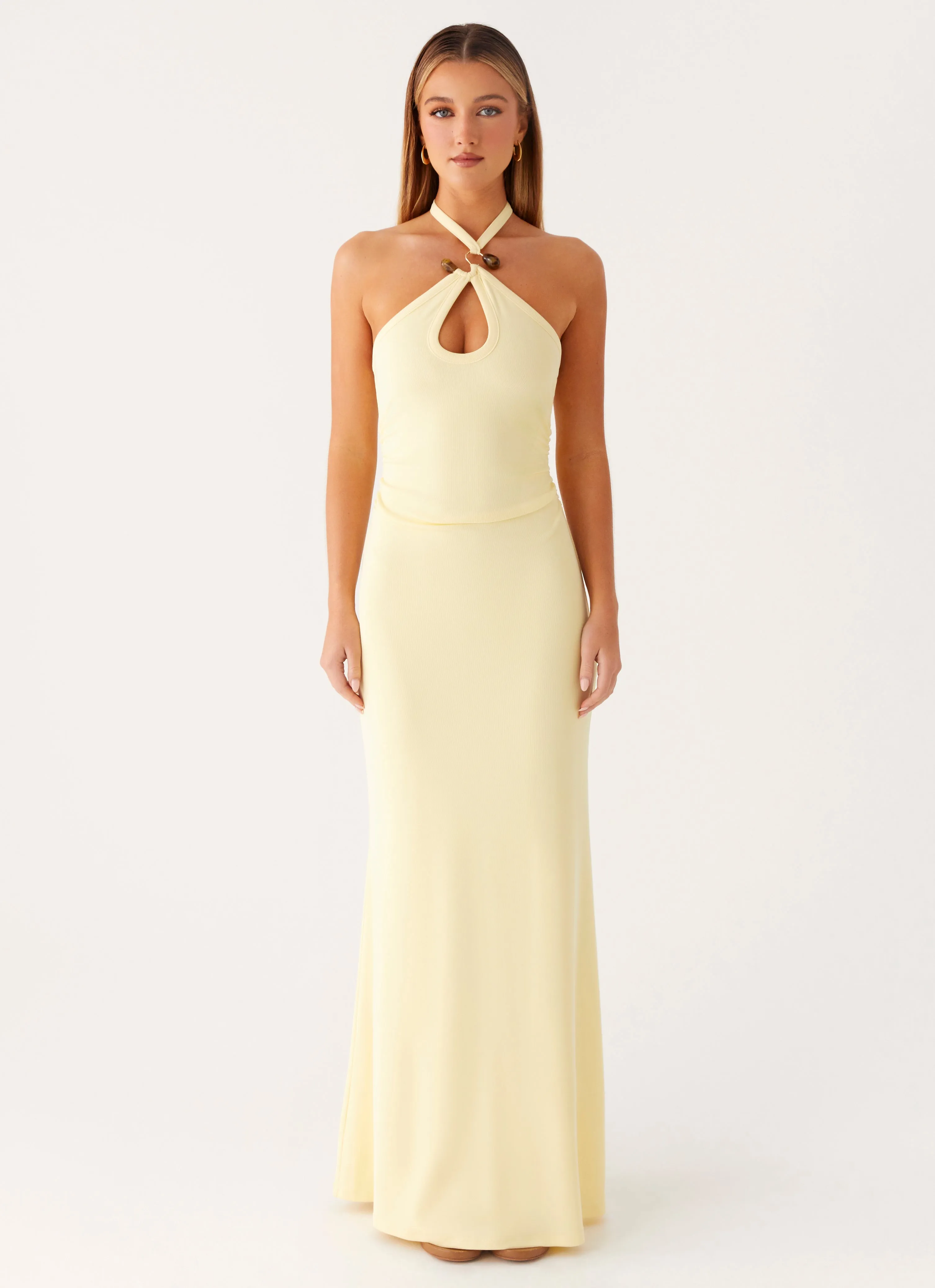 Instant Attraction Maxi Dress - Yellow Geometric Design