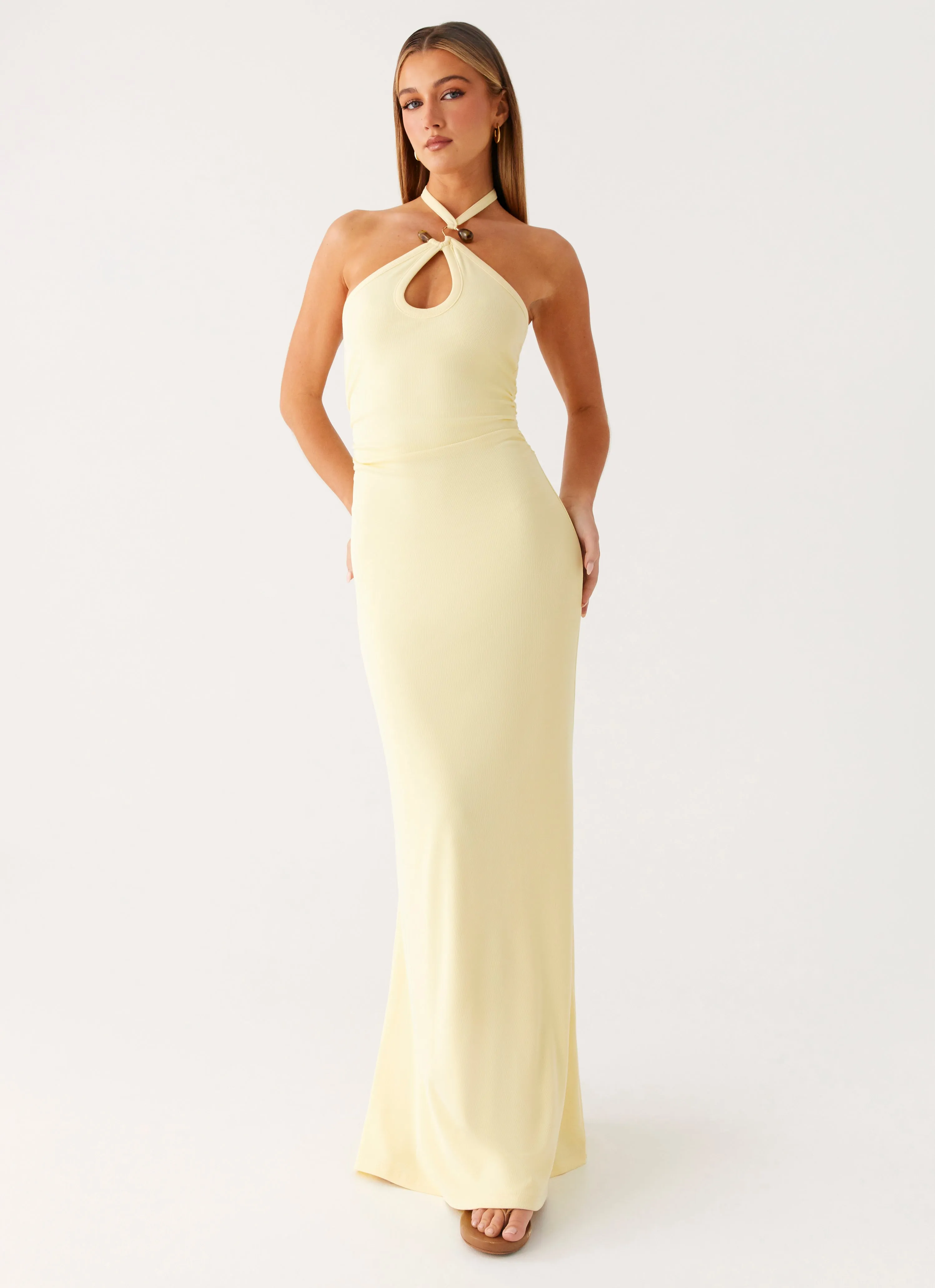 Instant Attraction Maxi Dress - Yellow Neutral Shade Odor control