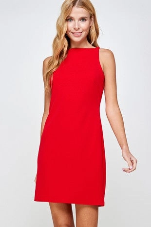 Instant Classic Shift Dress - Red UltraSoft Blend WrinkleResistantFinish