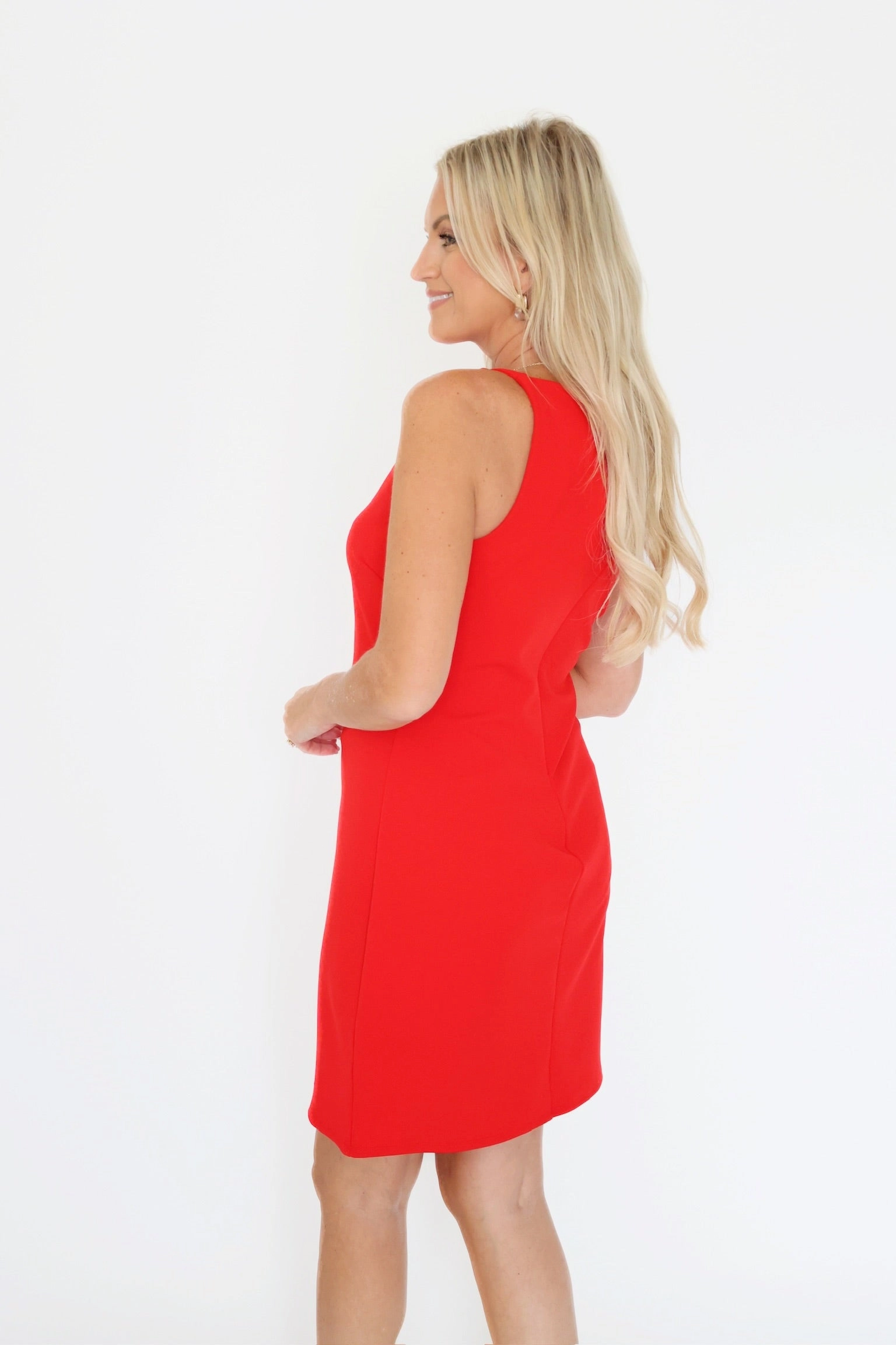Instant Classic Shift Dress - Red FrictionResistant Trim FlatlockStitching