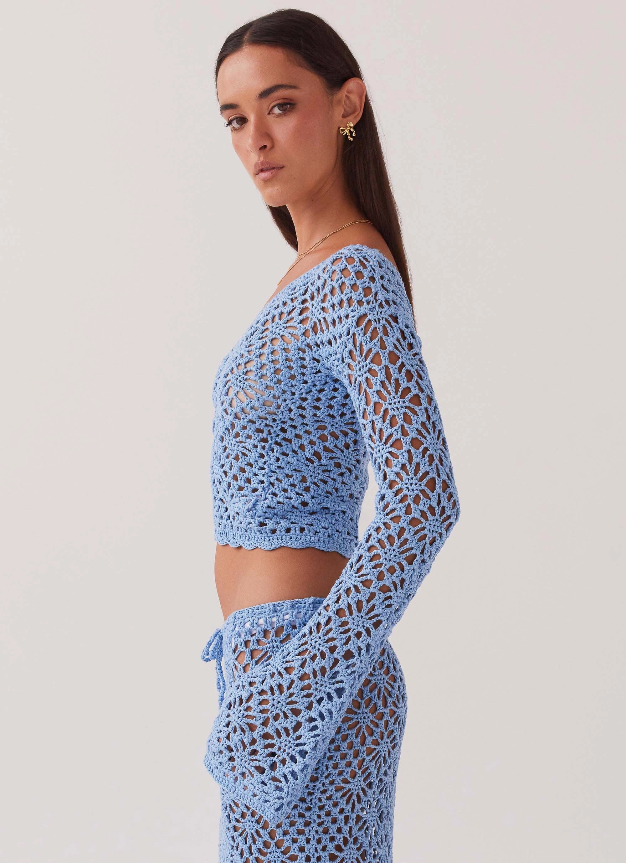 Easy Fit Piece Merliah Crochet Top - Blue