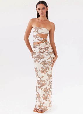 Into Pieces Mesh Maxi Dress - Hazel Bloom Comfortable shift dress