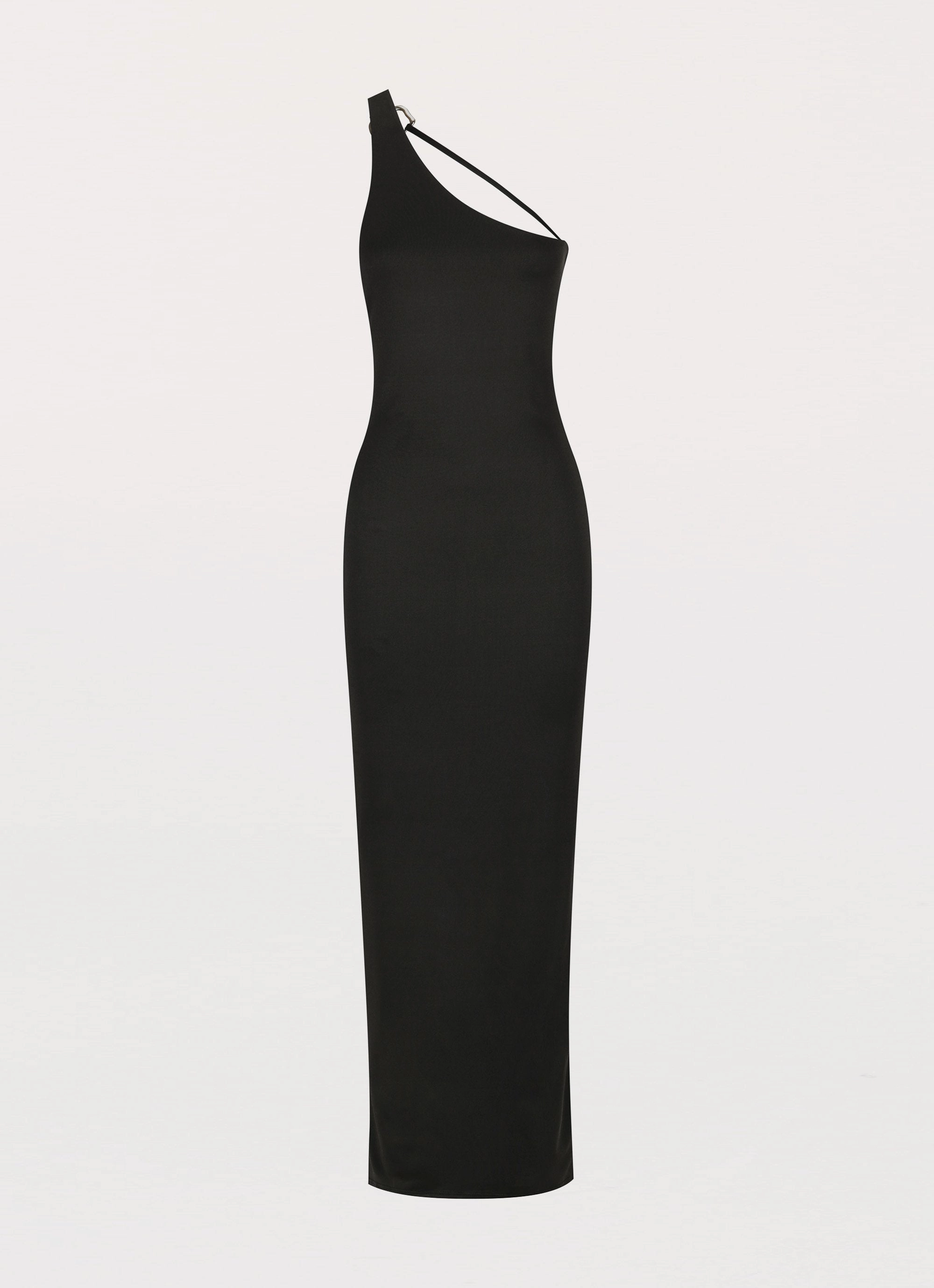 Light Sheen City Layer Iris Backless Maxi Dress - Black