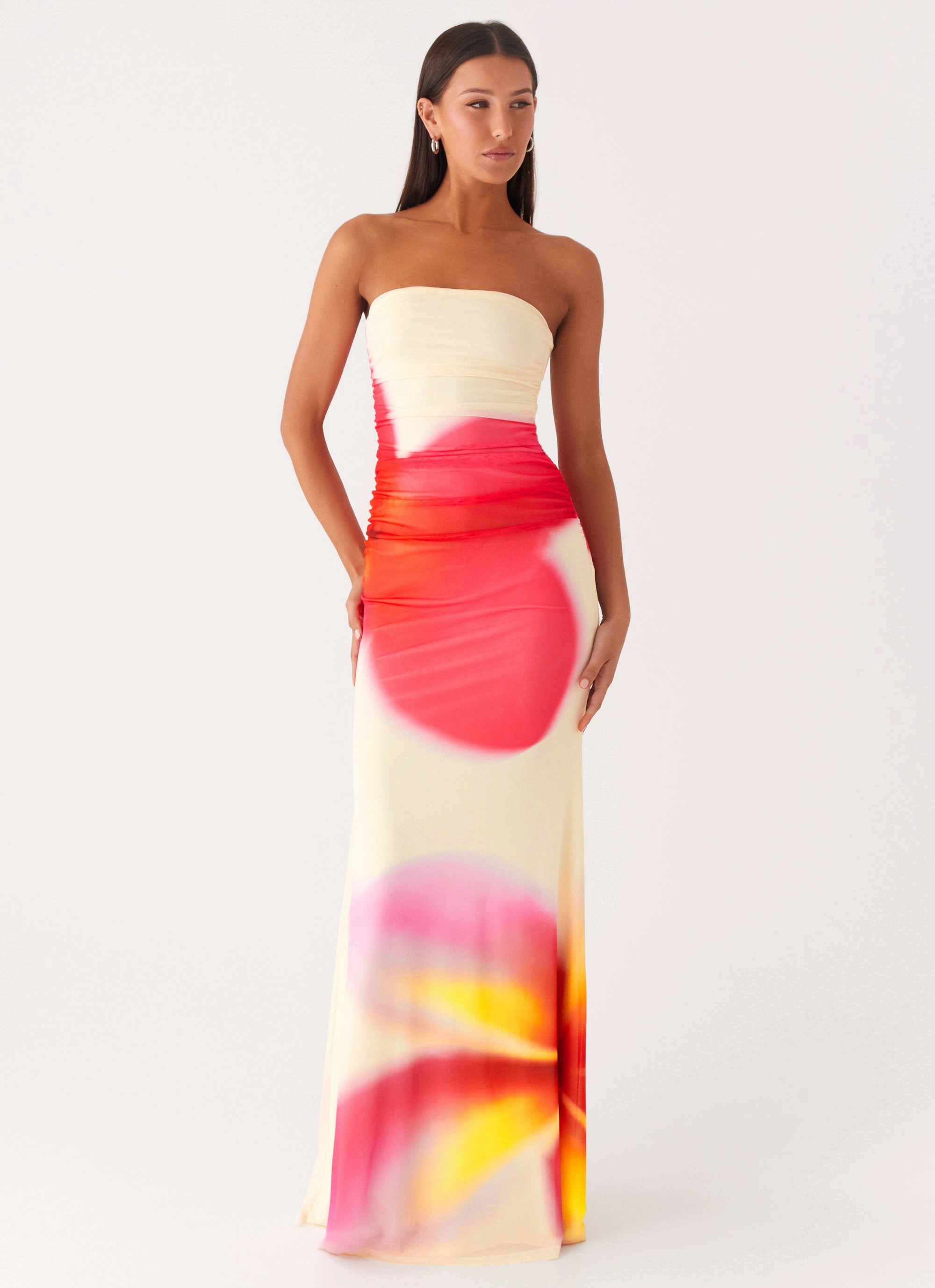 Iroha Strapless Maxi Dress - Frangipani Yellow Minimal Mood Feminine Energy