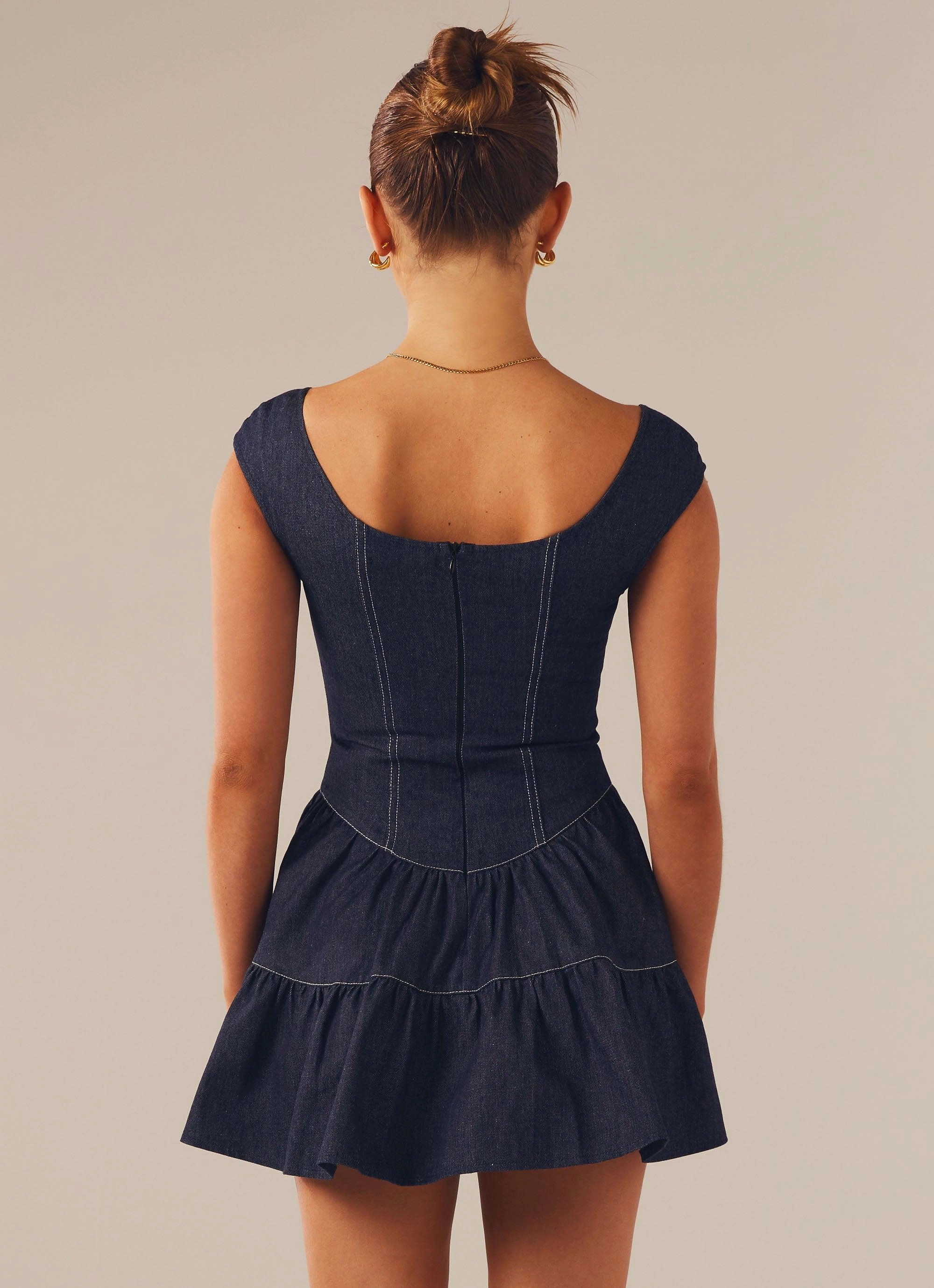 Isabella Denim Bustier Dress - Indigo Relaxed Mood Natural Layers