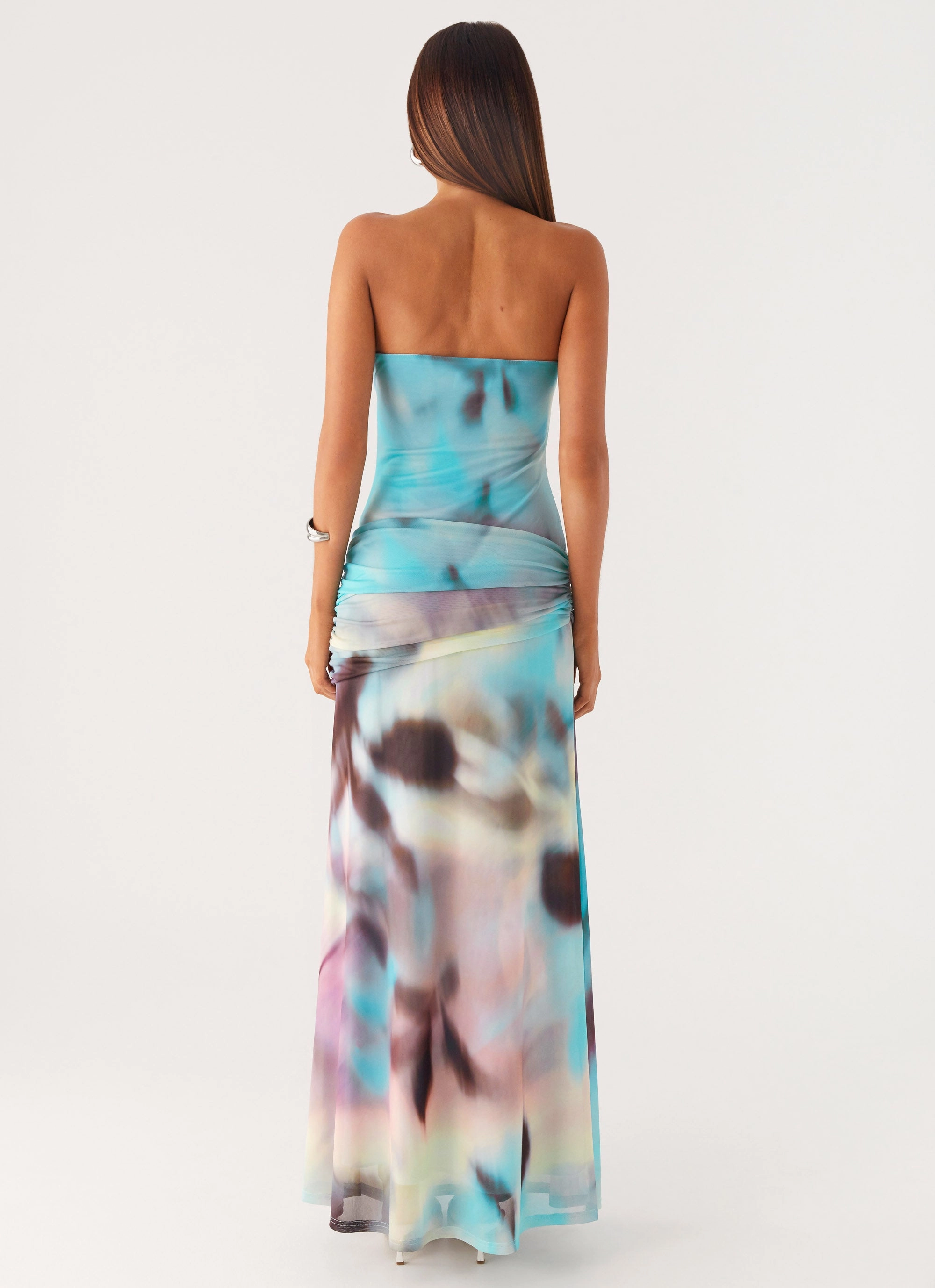 Contemporary Design Isle Escape Mesh Maxi Dress - Sea Splash